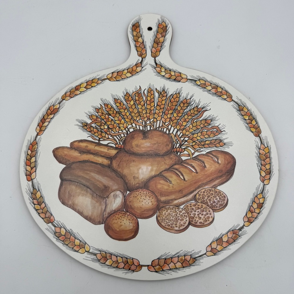 Clover Leaf Melamine Chopping Board Round Bread Wheat Farmhouse Decor USA107